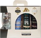 Фото Volfas Engelman Rinktinis, Bohemijos Dark, IPA, APA, Blanc, Baltic Porter 6% ж/б 6x0.568 л в упаковці + келих