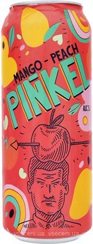 Фото Pinkel сидр Mango-Peach яблучний з манго і персиком 5% з/б 0.5 л