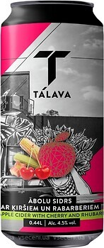 Фото Talava Apple Cider Semisweet with Cherry & Rhubarb 4.5% ж/б 0.44 л