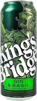 Фото King's Bridge Gin & Basil 7% ж/б 0.5 л