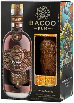 Фото Bacoo Rum 11 YO 0.7 л в подарунковій упаковці + келих