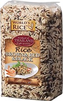 Фото World's Rice brown + red + black 500 г