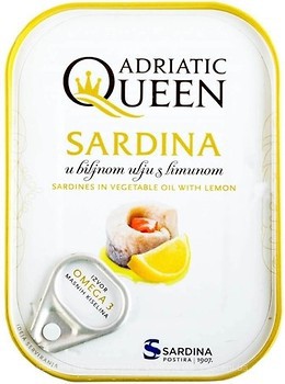 Фото Adriatic Queen сардины в масле с лимоном 105 г