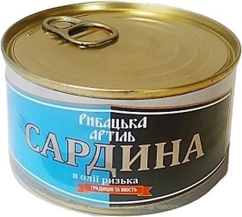 Фото Рибацька Артіль сардина в олії ризька 230 г