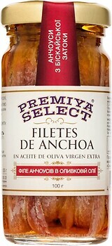 Фото Premiya Select анчоуси філе в оливковій олії 100 г
