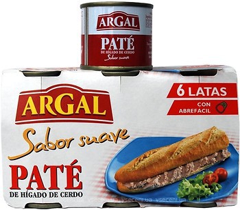 Фото Argal паштет из свиной печени Pate De Higado De Cerdo Sabor Suave 6x83 г