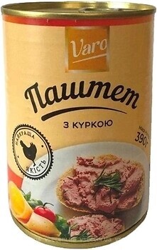 Фото Varo паштет з куркою 390 г