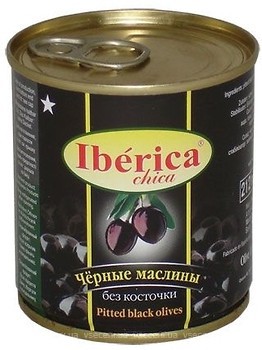 Фото Iberica маслини чорні без кісточки Chica 200 г