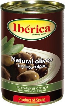 Фото Iberica маслини чорні натуральні з кісточкою 300 г