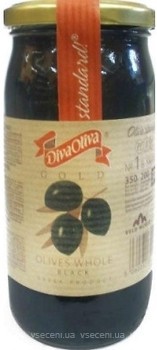 Фото Diva Oliva маслины черные с косточкой Gold 370 мл
