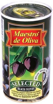 Фото Maestro de Oliva маслини чорні з кісточкою 360 г