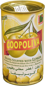 Фото Coopoliva оливки с лимоном Зеленые 370 мл