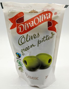 Фото Diva Oliva оливки зелені без кісточок 200 мл