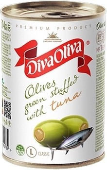 Фото Diva Oliva оливки зелені з тунцем 314 мл