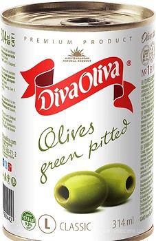 Фото Diva Oliva оливки зеленые без косточки 300 г