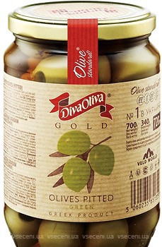Фото Diva Oliva оливки зелені без кісточки Gold 720 мл