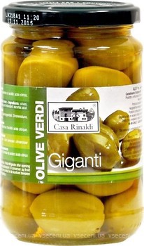 Фото Casa Rinaldi оливки зелені з кісточкою Bella di Cerignola гігантські 310 г