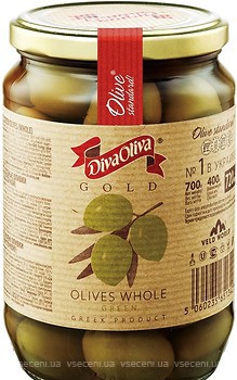 Фото Diva Oliva оливки зелені з кісточкою Gold 720 мл