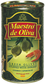 Фото Maestro de Oliva оливки зелені з креветкою 350 г