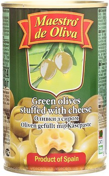 Фото Maestro de Oliva оливки зеленые с сыром 300 г