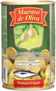 Фото Maestro de Oliva оливки зелені з тунцем 300 г