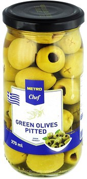 Фото Metro Chef оливки зеленые без косточки 370 мл