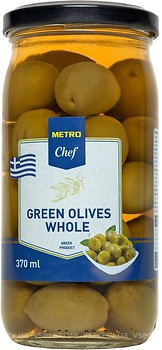 Фото Metro Chef оливки зеленые с косточкой 370 мл