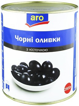 Фото Aro маслины черные с косточкой 2800 г