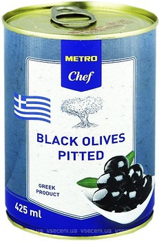 Фото Metro Chef оливки чорні без кісточки 425 мл