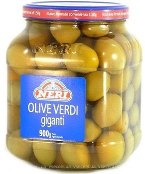 Фото Neri оливки зеленые с косточкой Olive Verdi Giganti 900 г