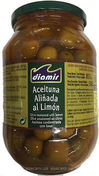Фото Diamir оливки зеленые фаршированные лимоном Aceituna Alinada Al Limon 835 г