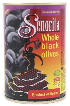 Фото Senorita маслини чорні з кісточкою 420 г