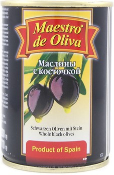 Фото Maestro de Oliva маслины черные с косточкой 280 г