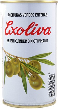Фото Exoliva оливки зеленые с косточкой 370 мл