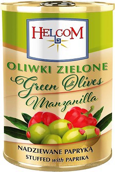 Фото Helcom оливки зелені фаршировані перцем 280 г