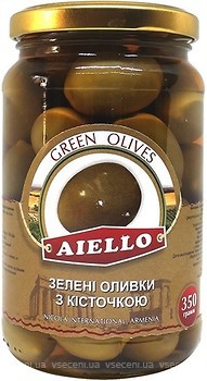 Фото Aiello оливки зелені з кісточкою 350 г