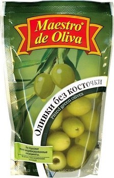 Фото Maestro de Oliva оливки зеленые без косточки 170 г