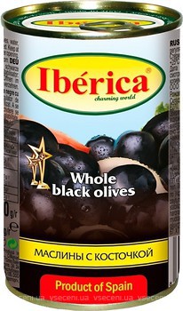 Фото Iberica маслини чорні з кісточкою 360 г