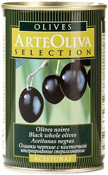 Фото Arte Oliva маслины черные с косточкой 300 г