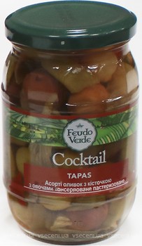Фото Feudo Verde оливки асорті з кісточкою з овочами 840 г