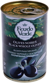 Фото Feudo Verde маслини чорні з кісточкою 300 г