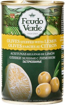 Фото Feudo Verde оливки зеленые с лимоном 300 г
