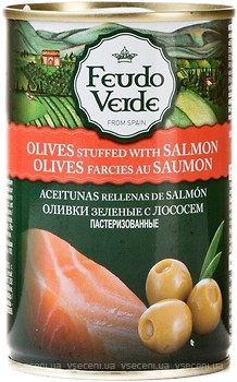 Фото Feudo Verde оливки зеленые с лососем 300 г