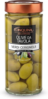 Фото Cinquina оливки зеленые с косточкой Cerignola 580 мл