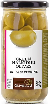 Фото Olivellas оливки зелені з кісточкою Halkidiki 370 мл