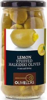 Фото Olivellas оливки зеленые фаршированные лимоном Halkidiki 370 мл