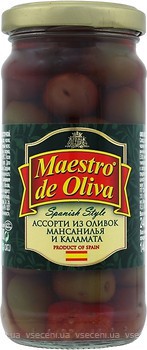 Фото Maestro de Oliva оливки асорті з кісточкою Spanish Style 240 г