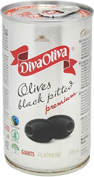 Фото Diva Oliva маслини чорні без кісточки Гігант 370 мл