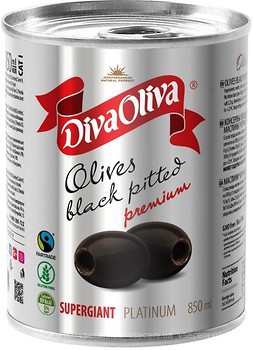 Фото Diva Oliva маслини чорні без кісточки Супергігант 850 мл