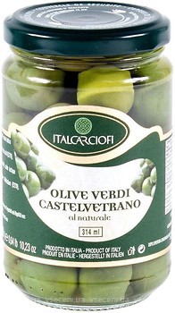 Фото Italcarciofi оливки зеленые с косточкой Кастелветрано 314 г